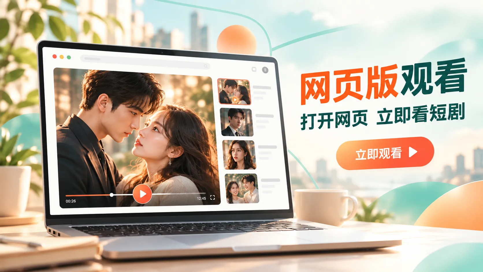 红果短剧网页版的大屏浏览场景